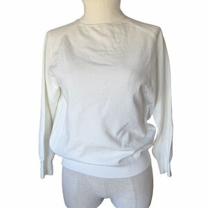 Women's Long Sleeve Soft Turtleneck White Sweater Size L #260788